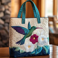HÅNDLAVET TASKE - KOLIBRI OG BLOMSTER