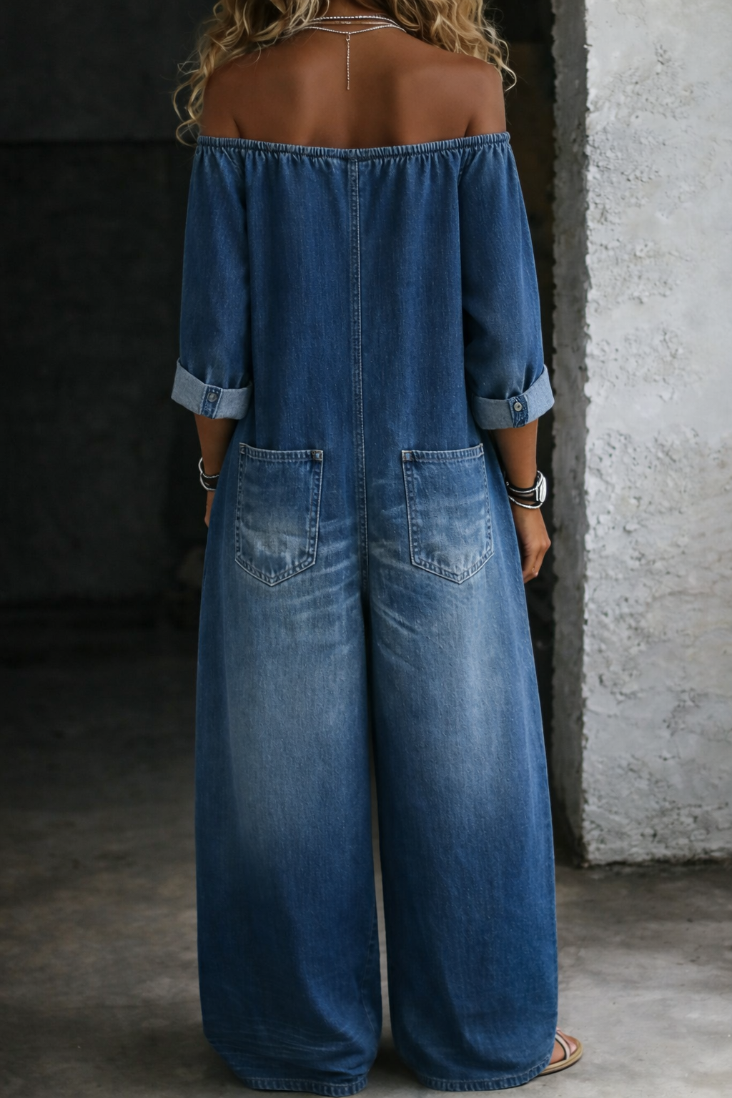 Elena | Off Shoulder Långärmad Jumpsuit