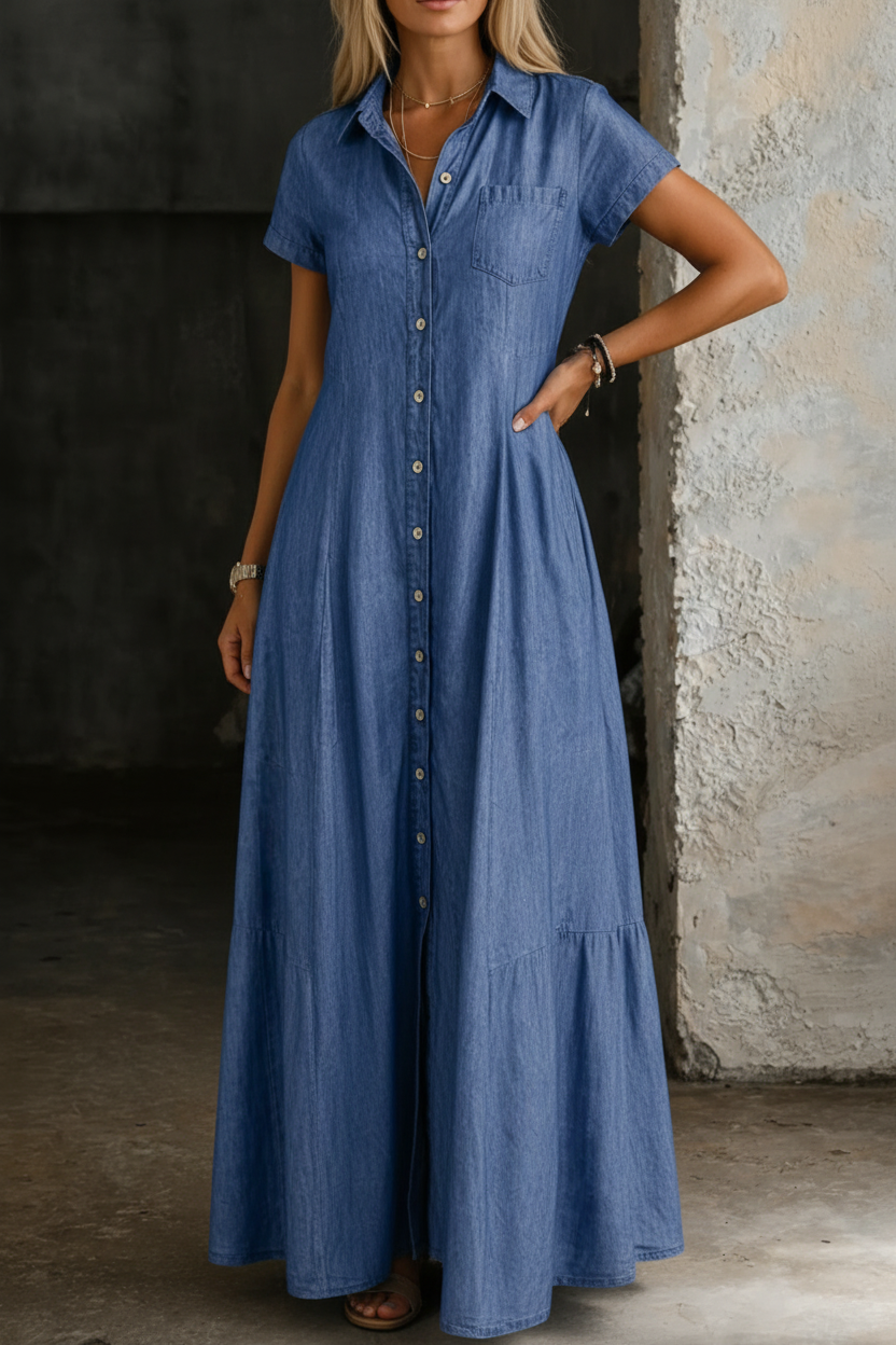 Eliza | Lang Denim Kjole