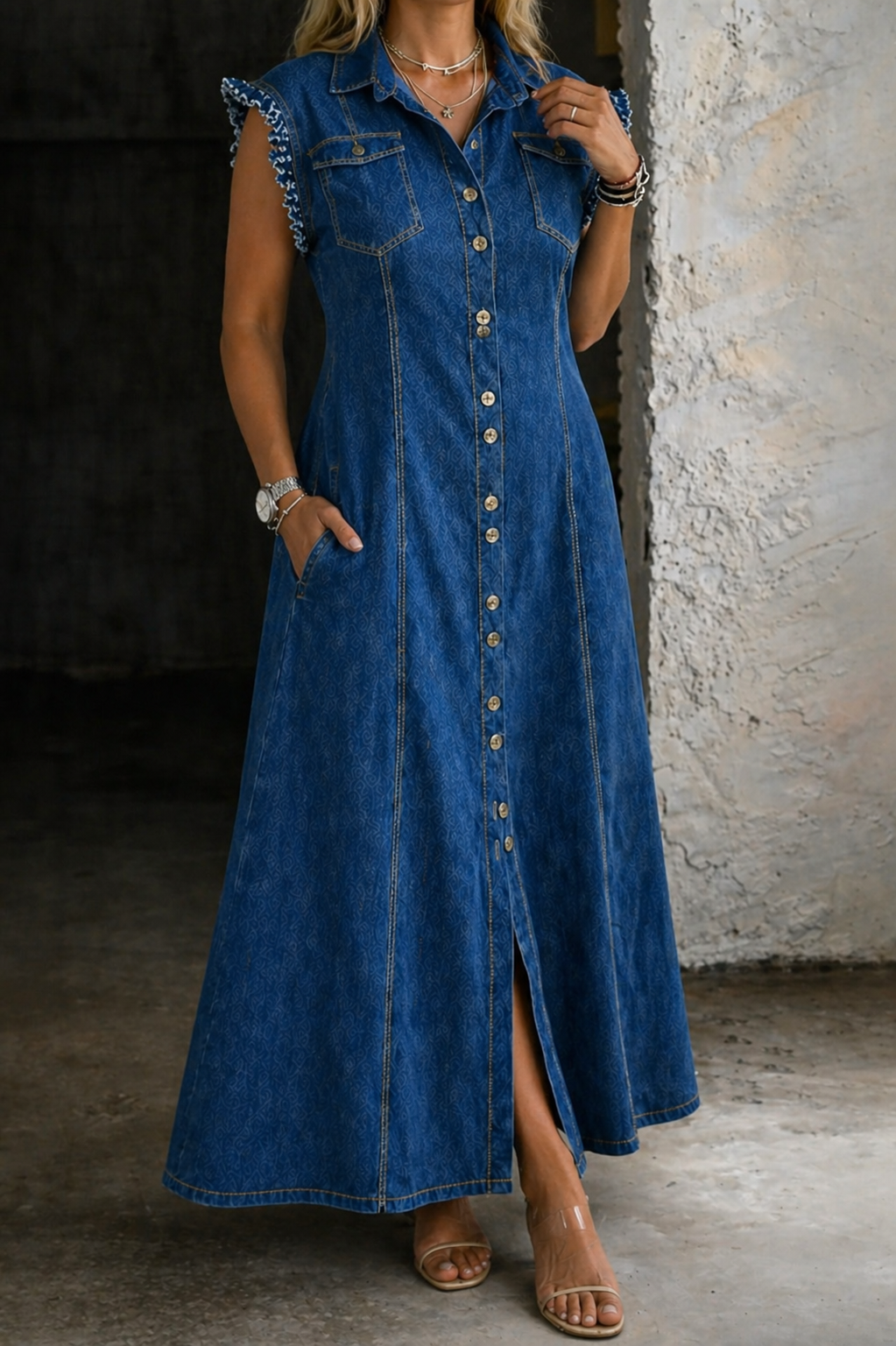 Liora | Plus Size Denim Klänning