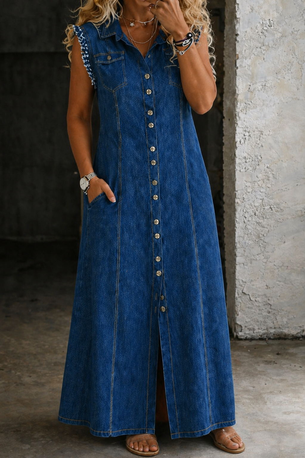 Liora | Plus Size Denim Klänning