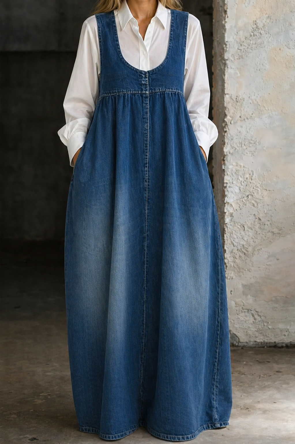 Veronica | Løs Denim Vestkjole