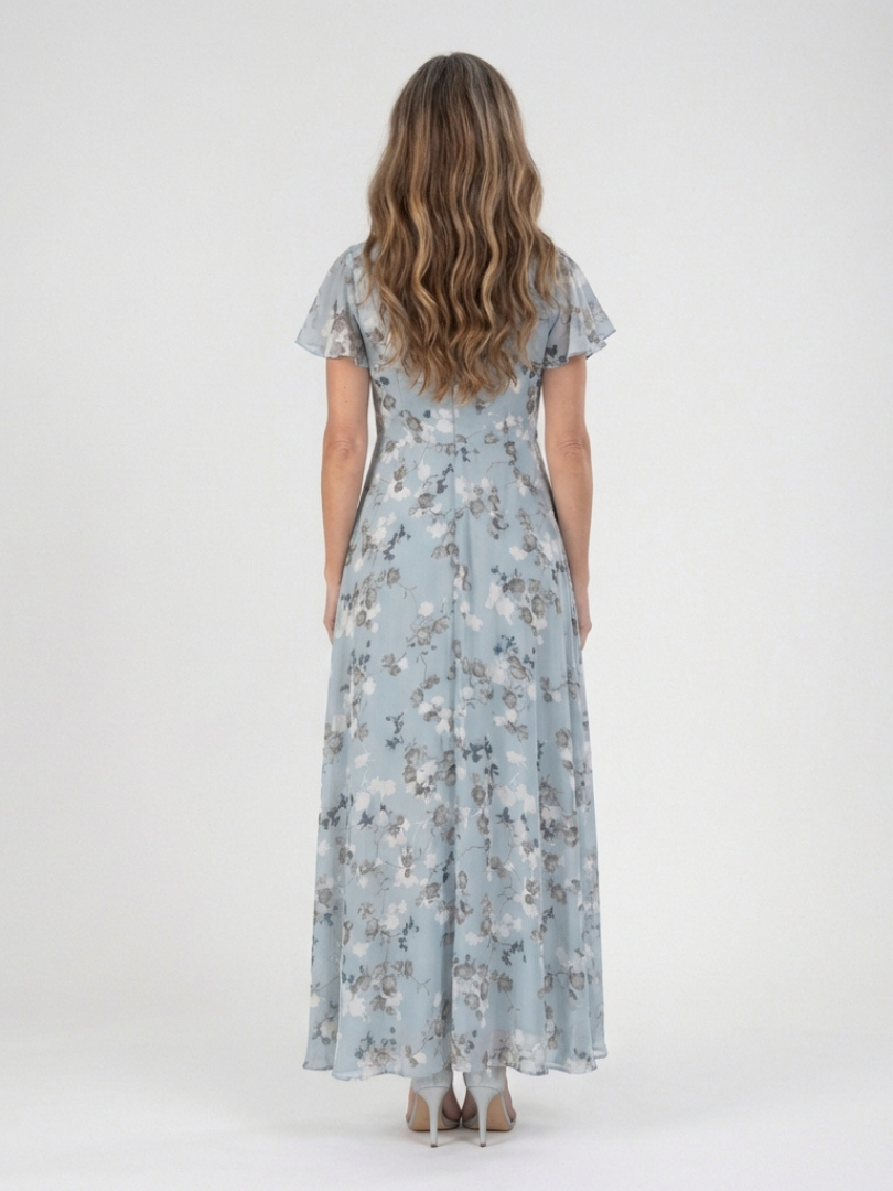 Ismeria | Blomster Chiffon Maxiklänning