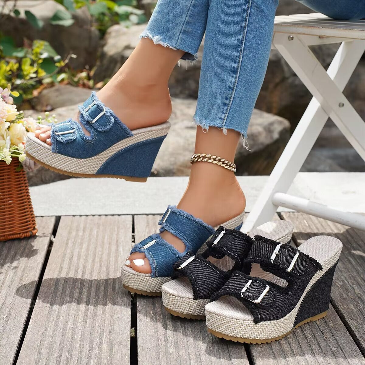Atelier | Fransad Kant Wedge Sandaler