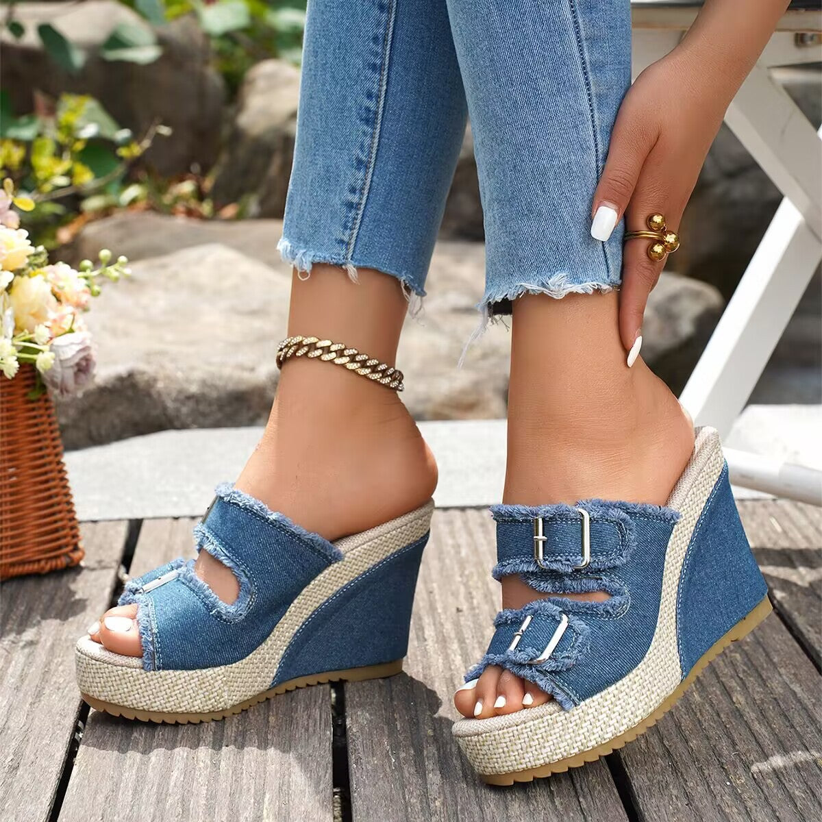 Atelier | Fransad Kant Wedge Sandaler
