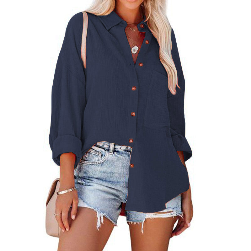 MADELYN | Avslappnad Knapplångärmad Blus