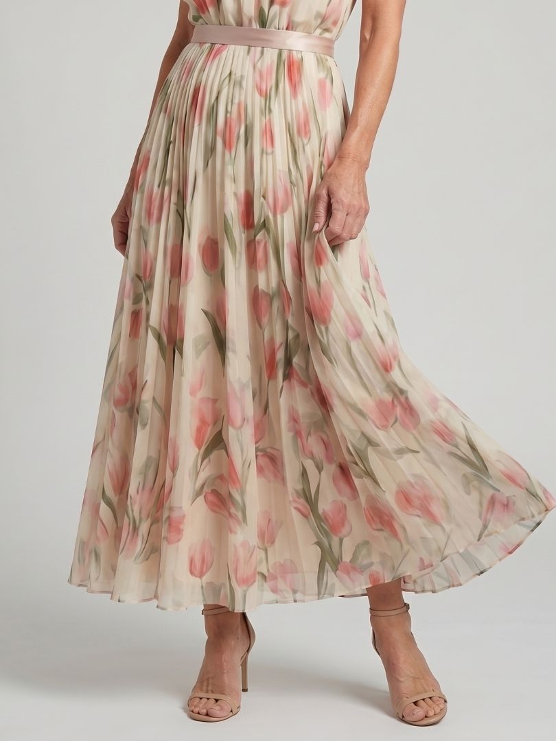 Aurelle™ Halterneck Blomster Midi Klänning