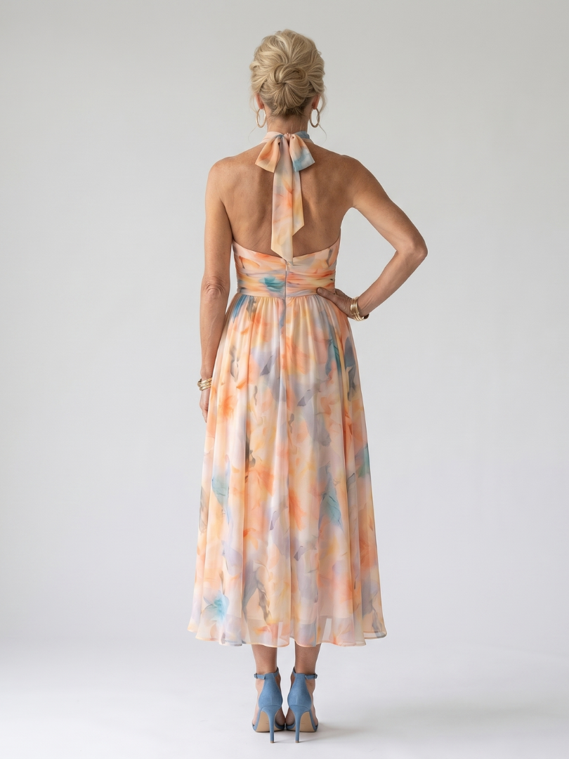 Elin™ Blød Halter Midi Kjole