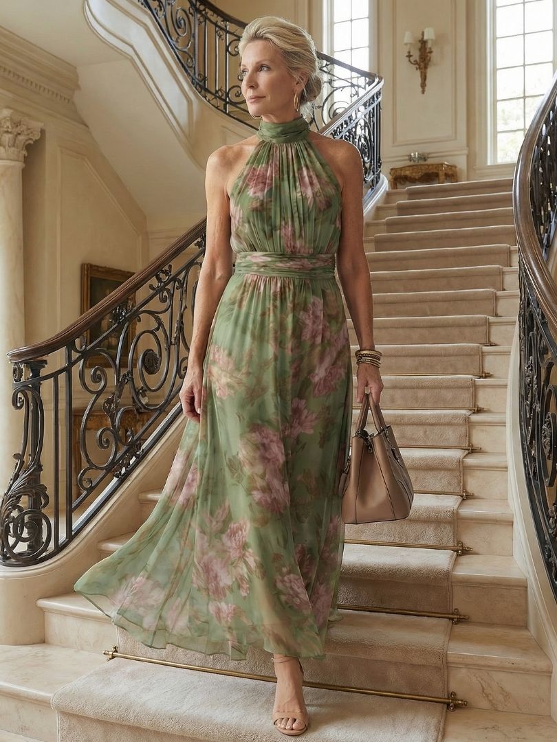 Mirelle Samlet Halter Midi Kjole