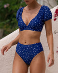 Royal Blue Polka Dot Bikini Set