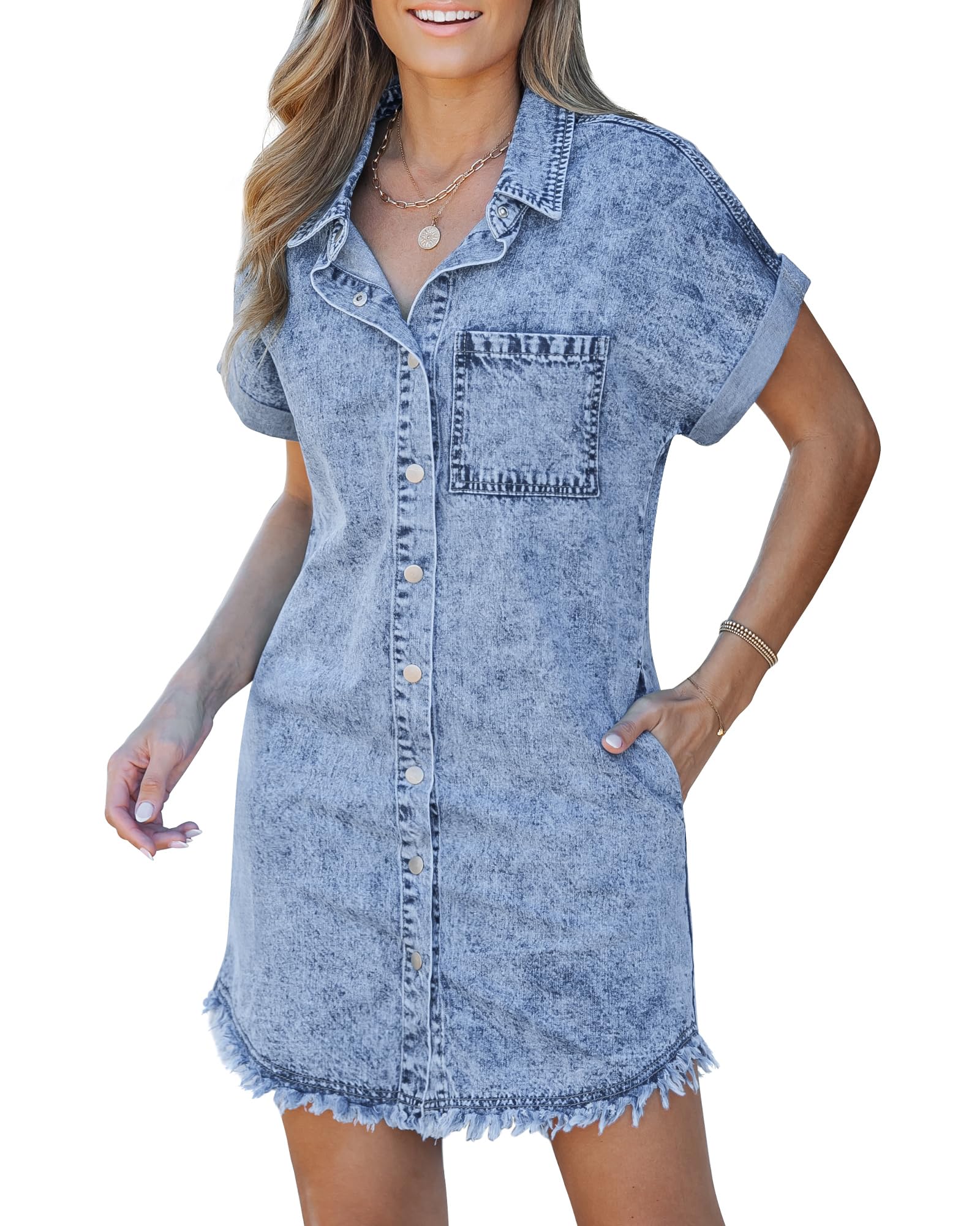 Kaelia | Denim Skjorte Kjole
