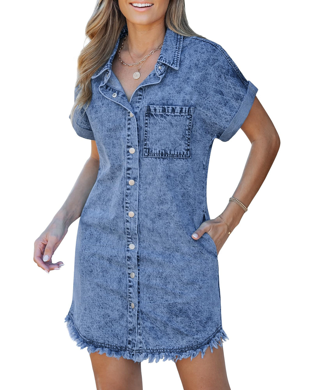 Kaelia | Denim Skjorte Kjole