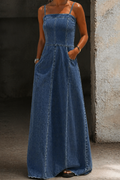 Savannah | Vintage Denim Maxi Kjole