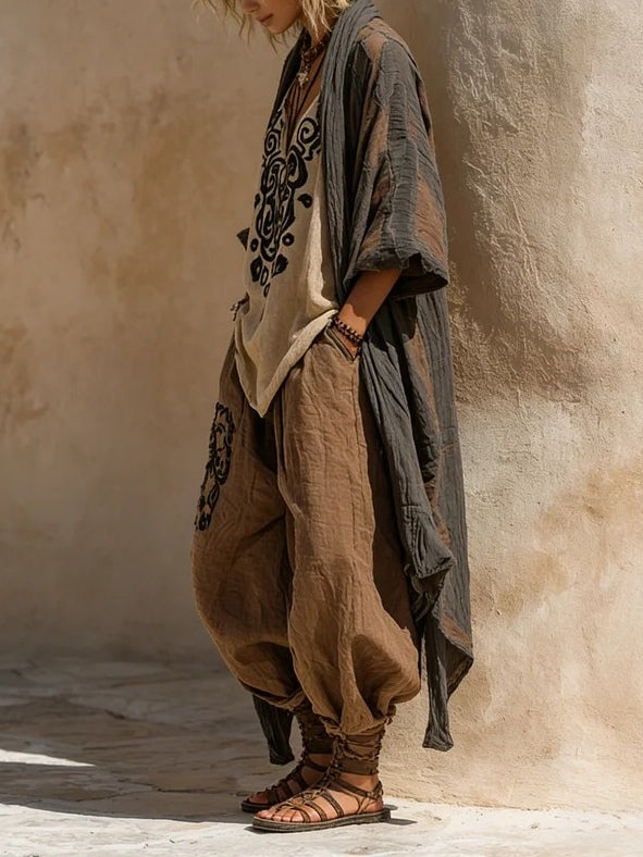 Margaret | Nomadisk Boheme Kunsttryk Tre-delt Sæt Outfit
