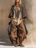 Margaret | Nomadisk Boheme Kunsttryk Tre-delt Sæt Outfit