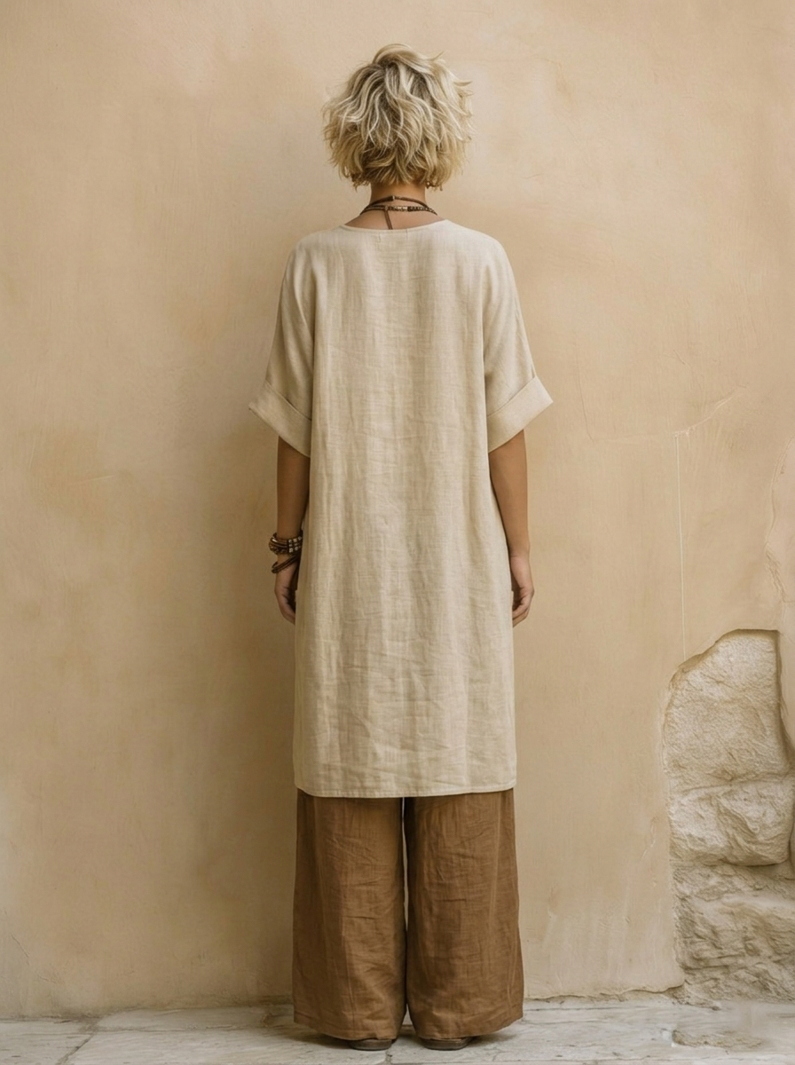 Sophie | Mørkegrå & Brun Tribal Print Tre-delt Sæt