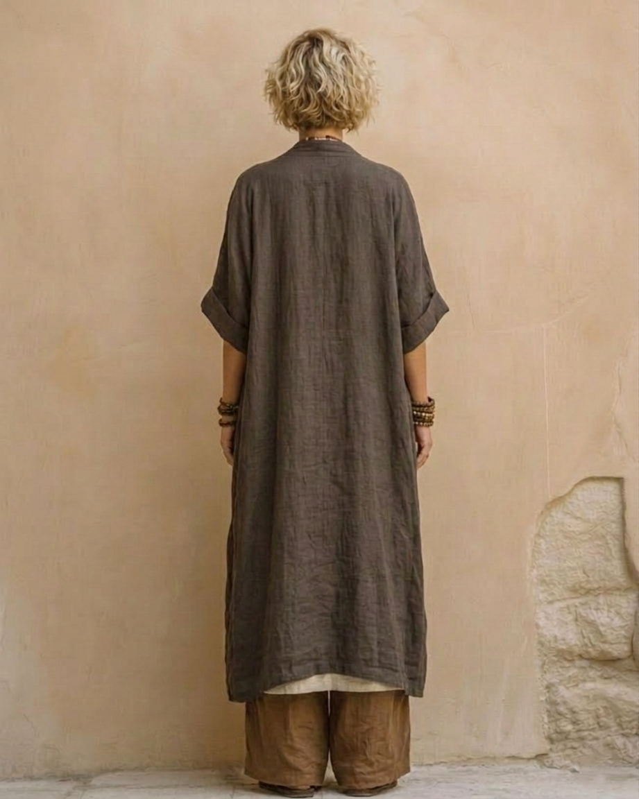 Sophie | Mørkegrå & Brun Tribal Print Tre-delt Sæt