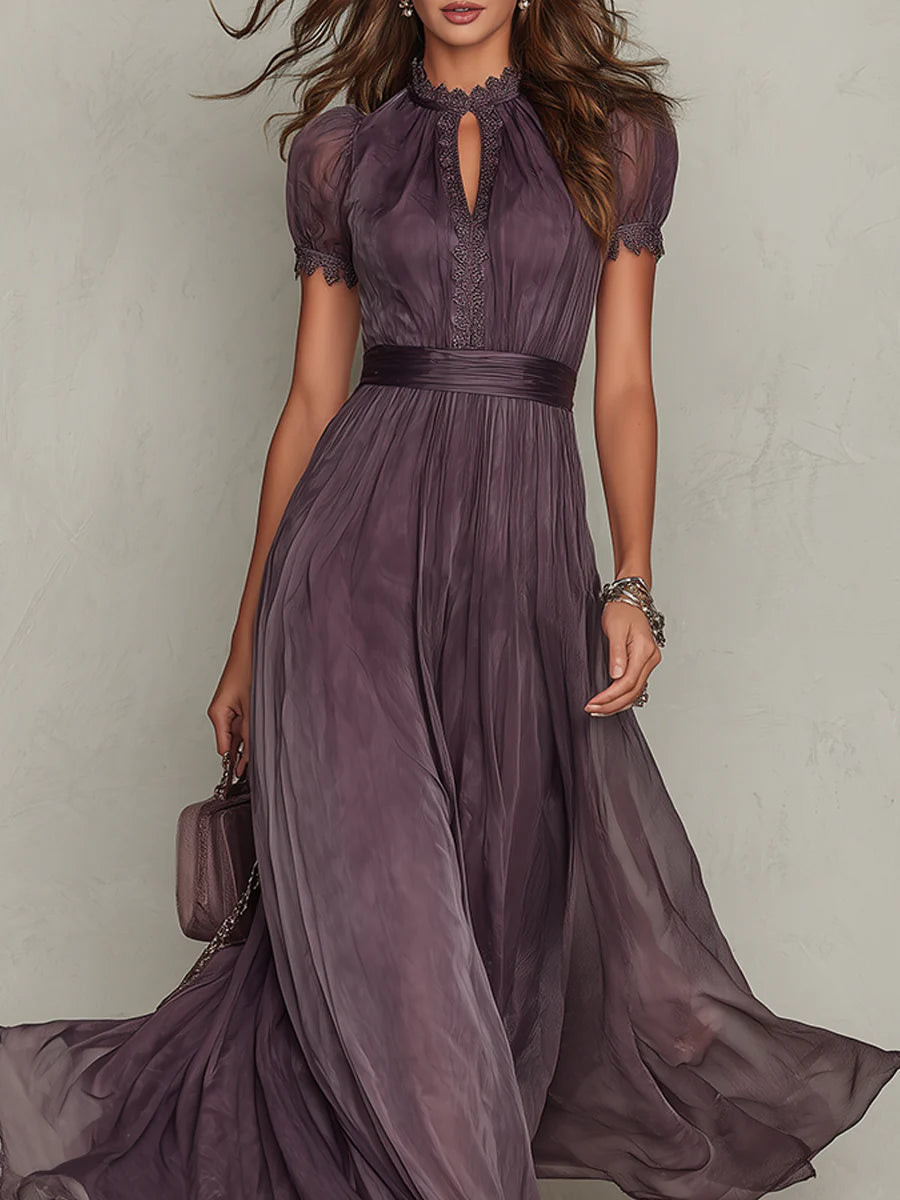 Ashley | Vintage Elegant Chiffon Maxi Kjole