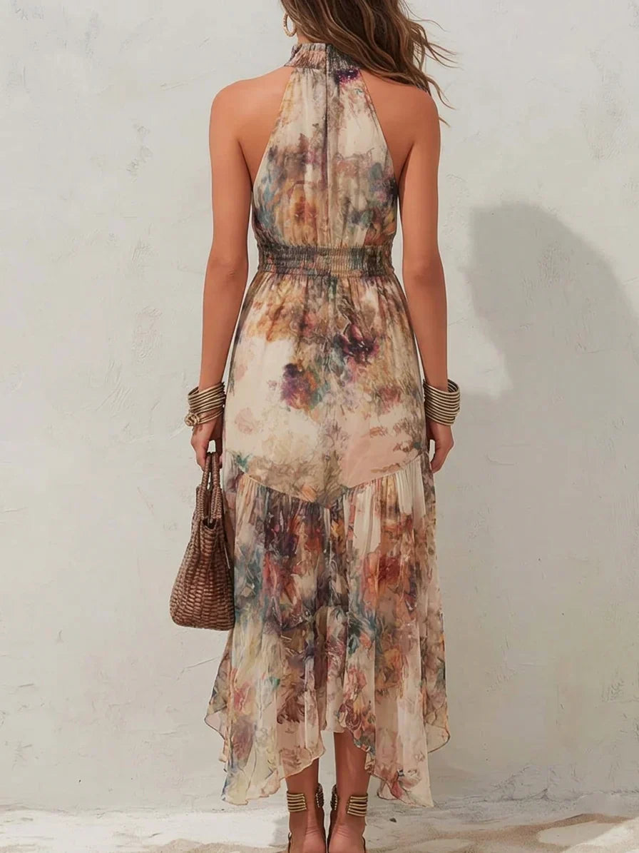 Chloe | Vintage Floral Soft Midi Kjole