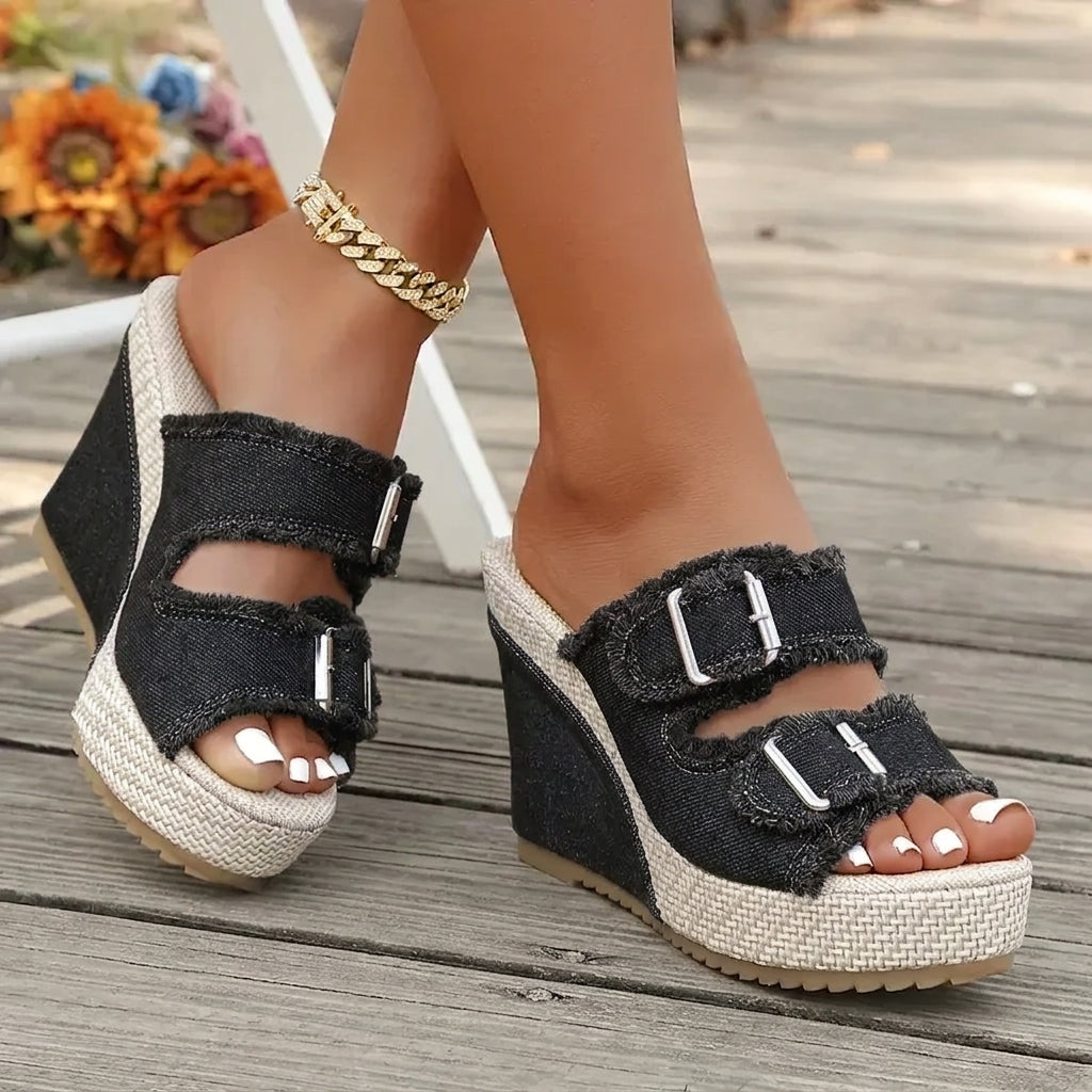 Atelier | Frayed Edge Wedge Sandaler