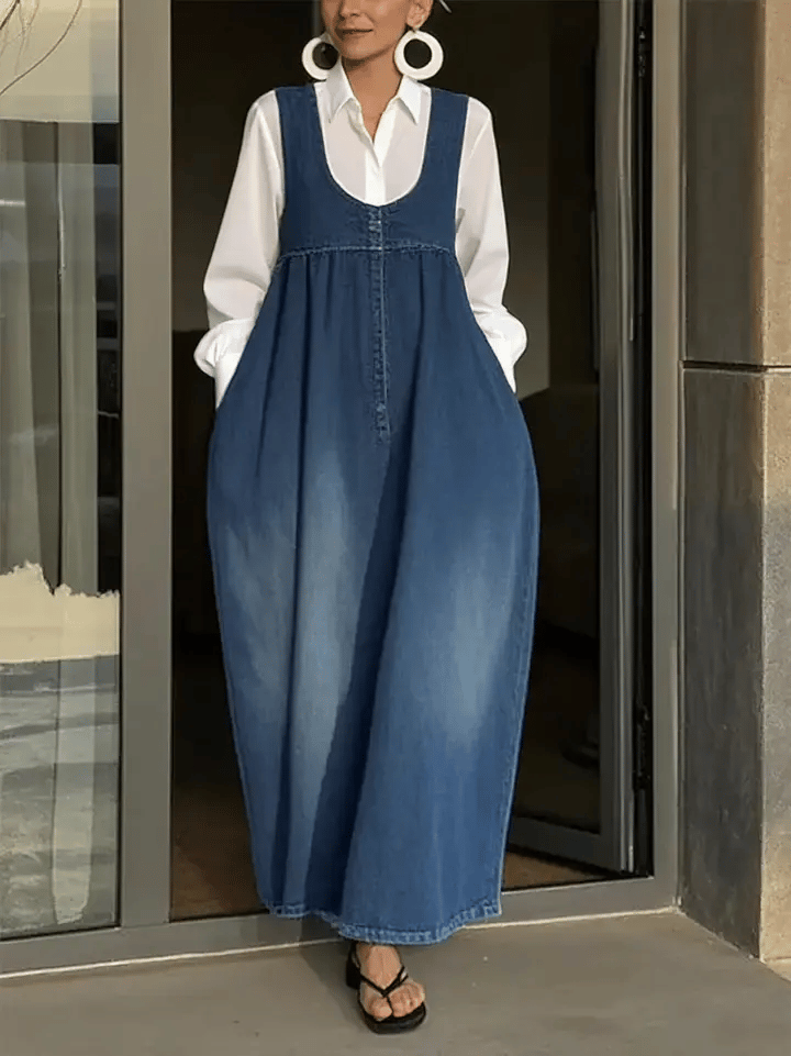 Veronica | Løs Denim Vestkjole