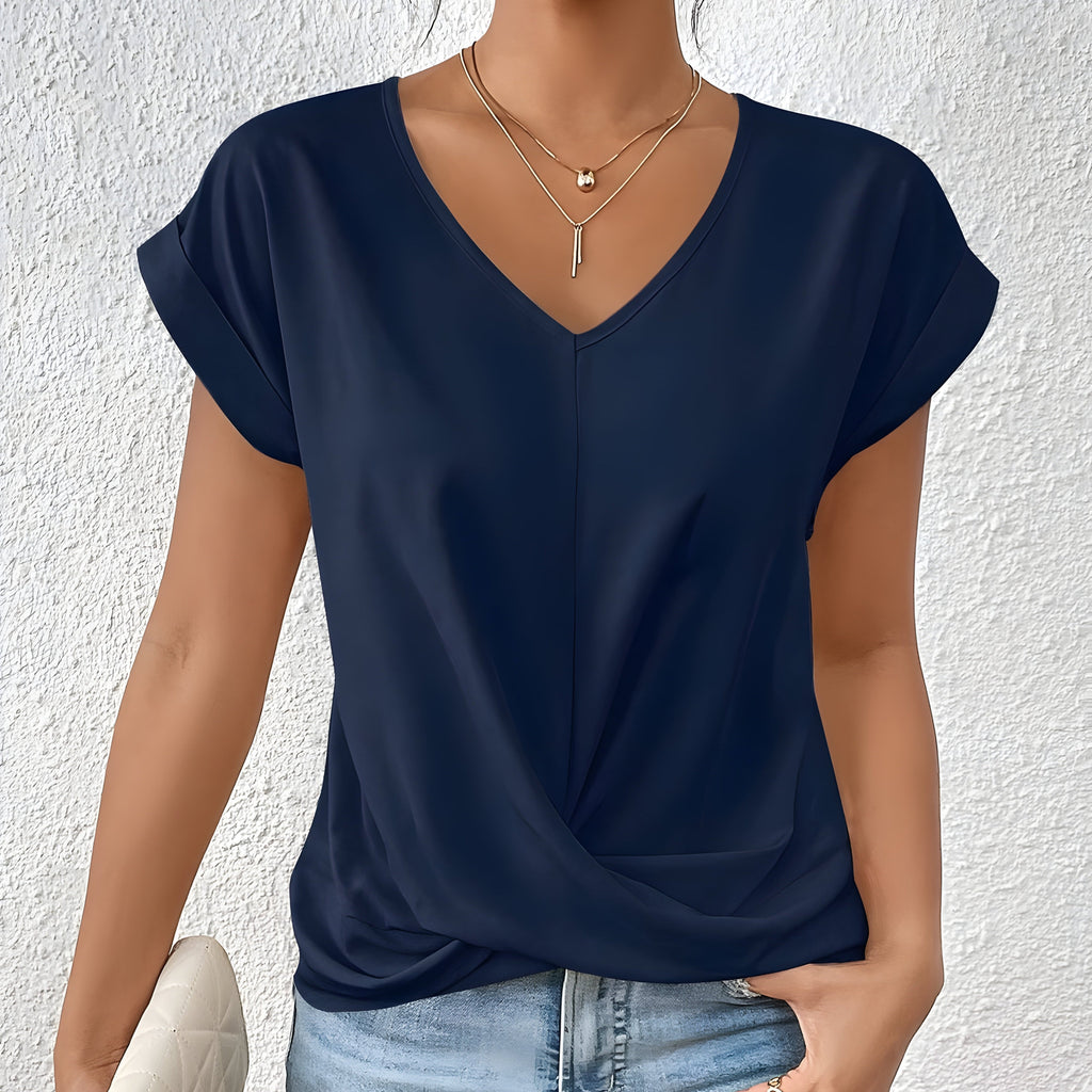 BELLA | Klassisk Twist Detalje V-Hals Top
