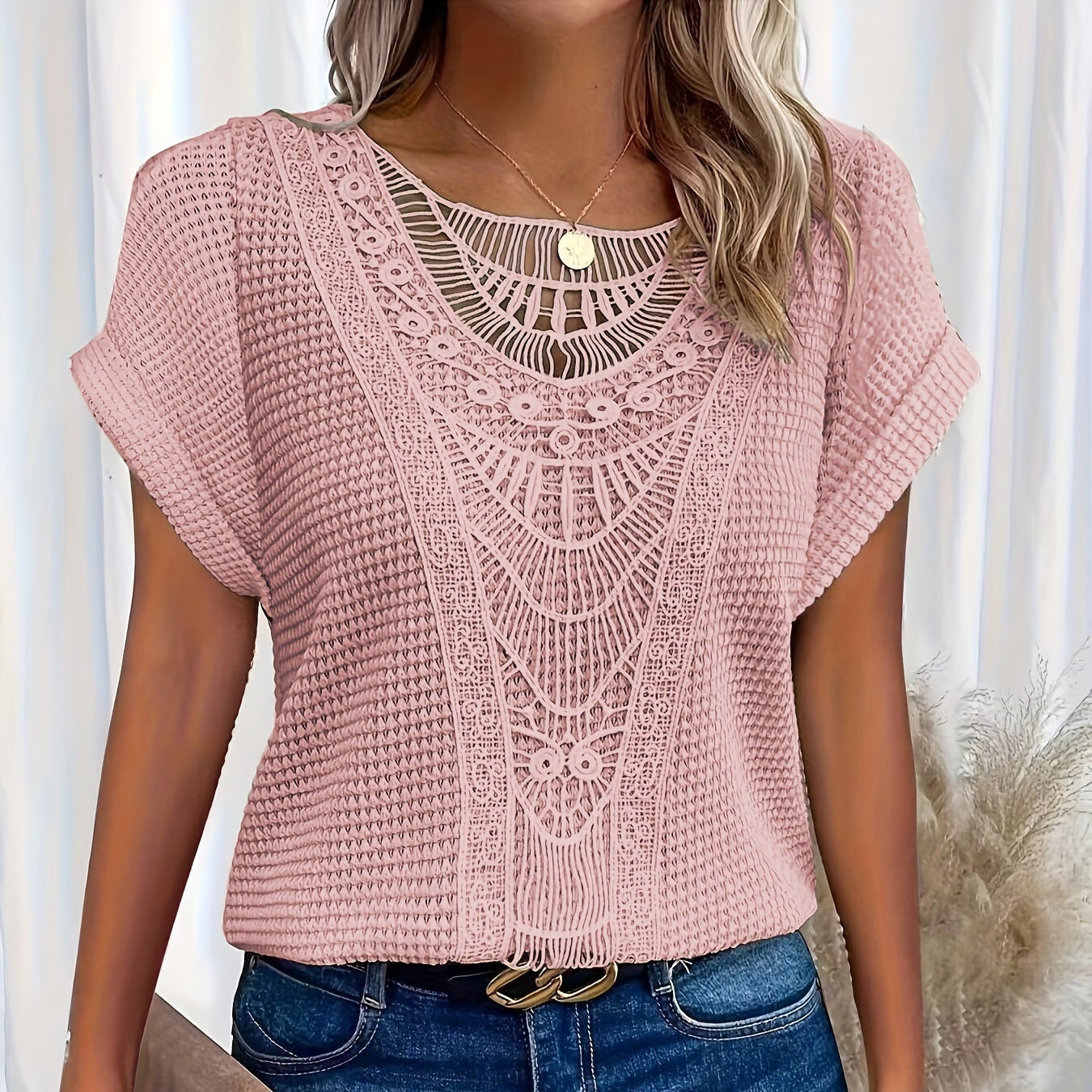 Violet | Detaljerad Stickad Topp