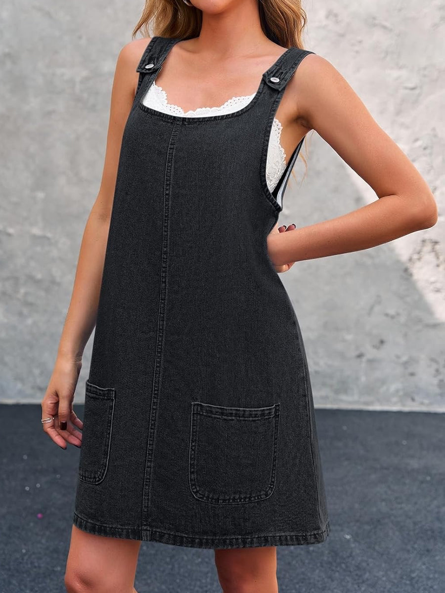 Lisa | Avslappnad Denim Overall Klänning
