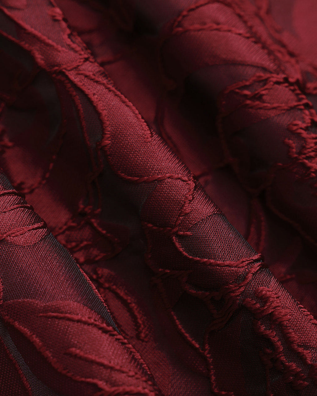 Den Röda Sweetheart Hals Jacquard Midi Klänning