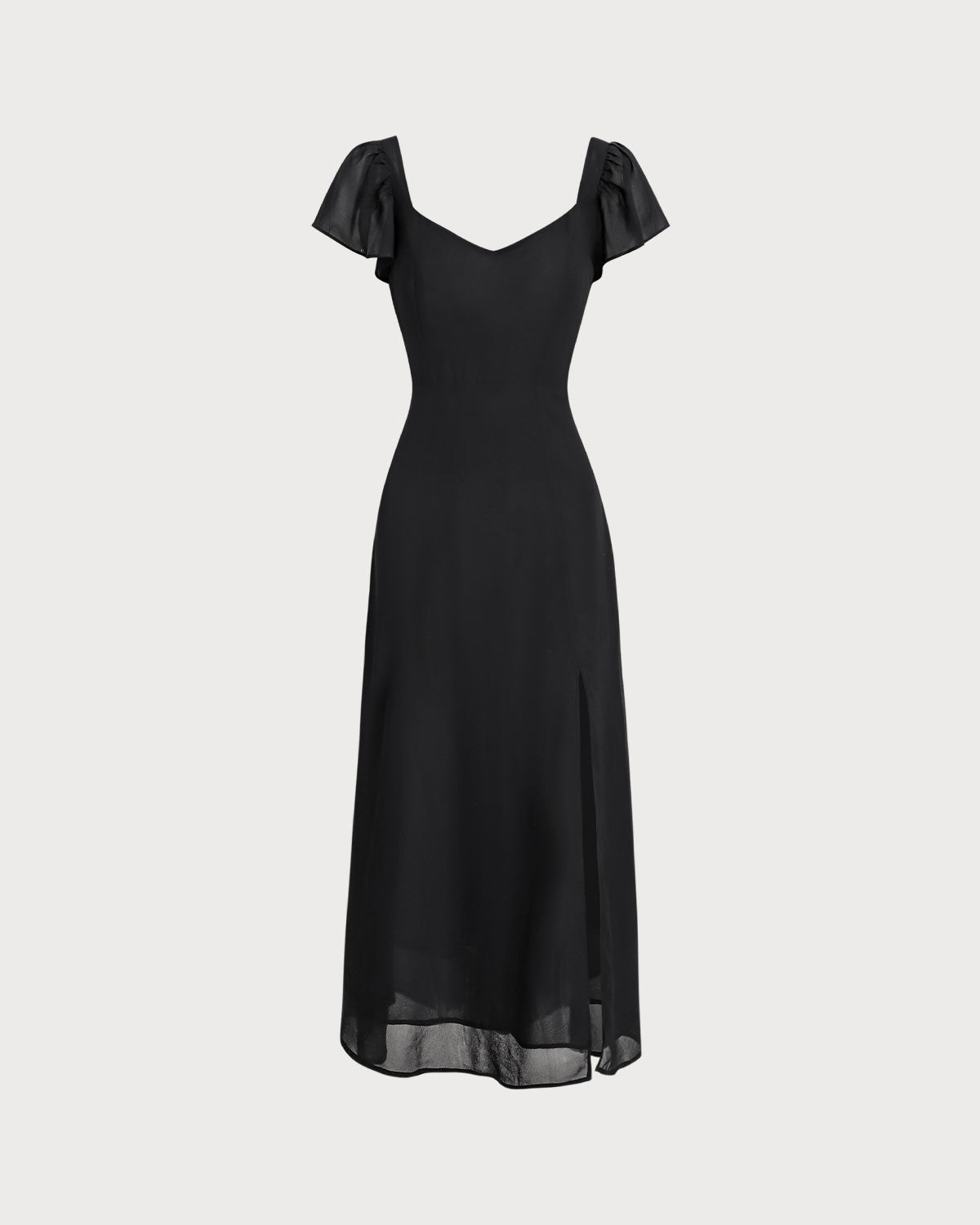 Svart Sweetheart Hals Chiffon Maxi Klänning