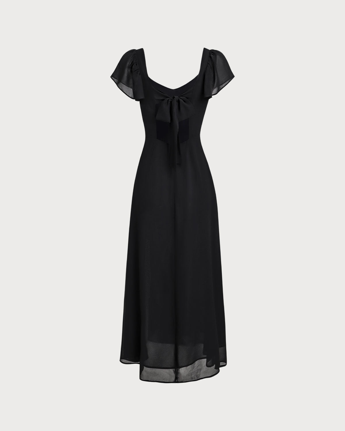 Svart Sweetheart Hals Chiffon Maxi Klänning