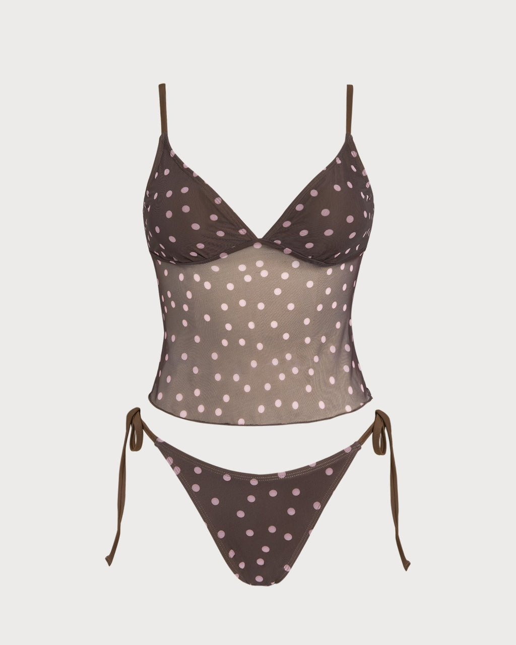 Kaffe V-Hals Polka Dot Tankini Set
