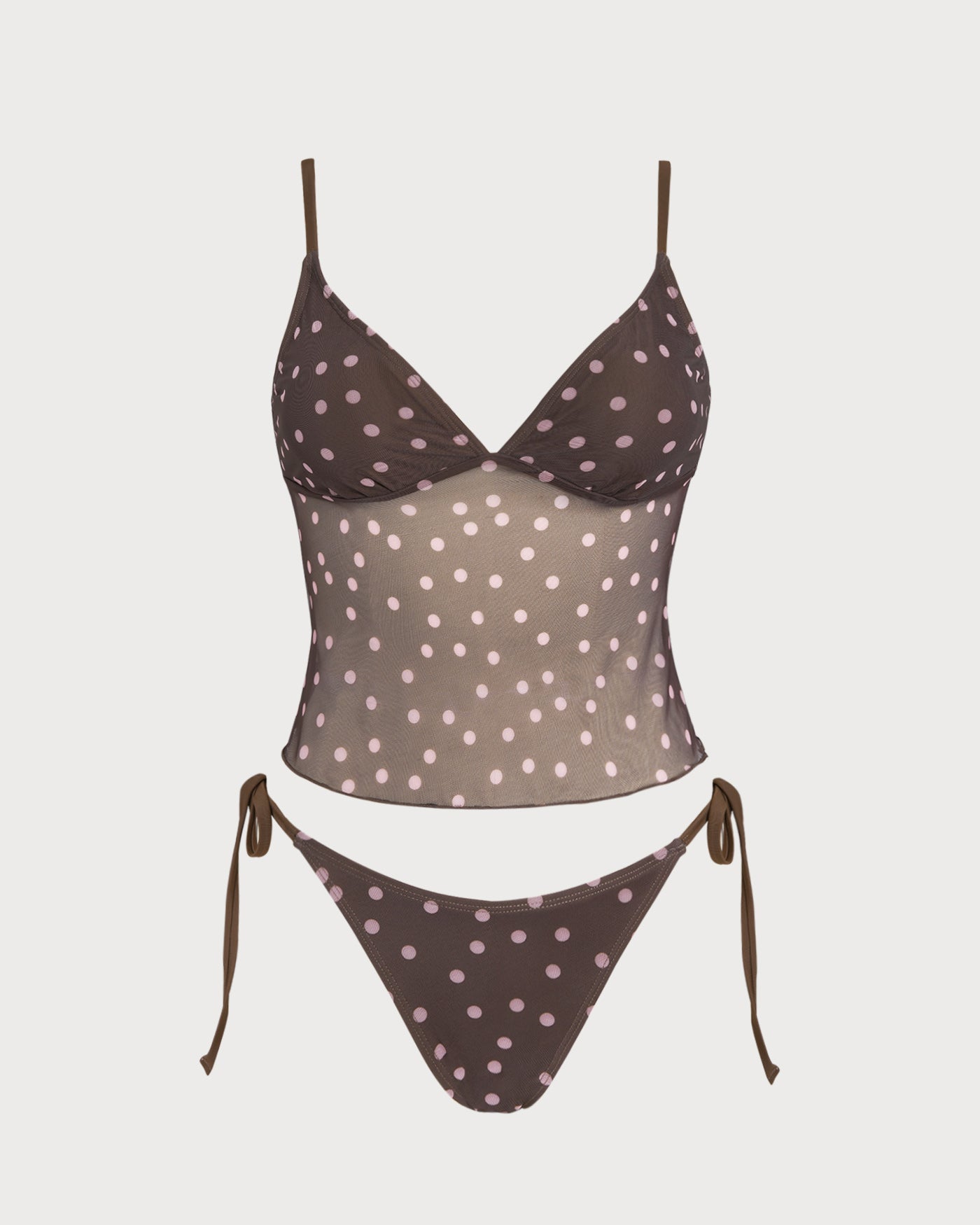 Kaffe V-Hals Polka Dot Tankini Set