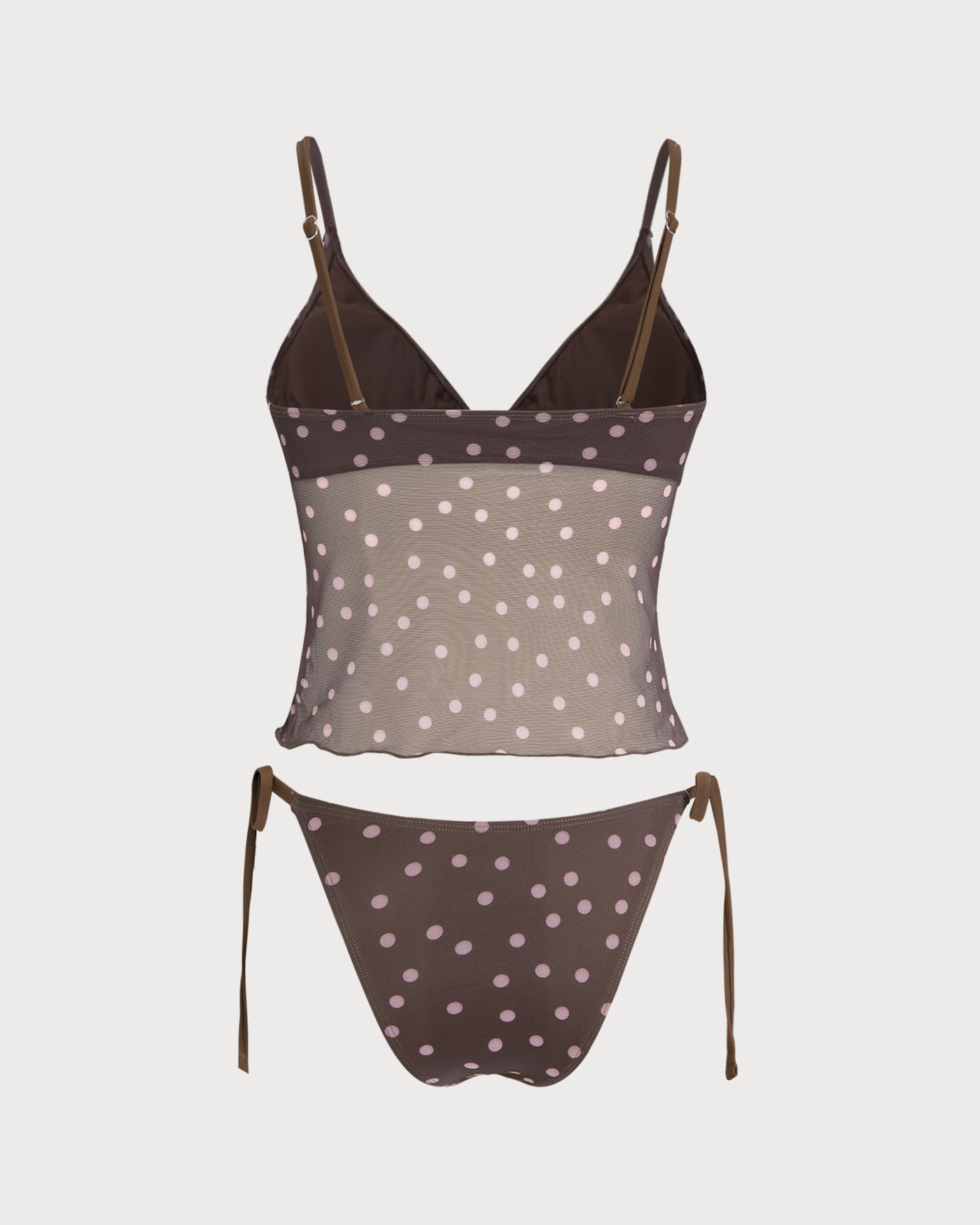 Kaffe V-Hals Polka Dot Tankini Set