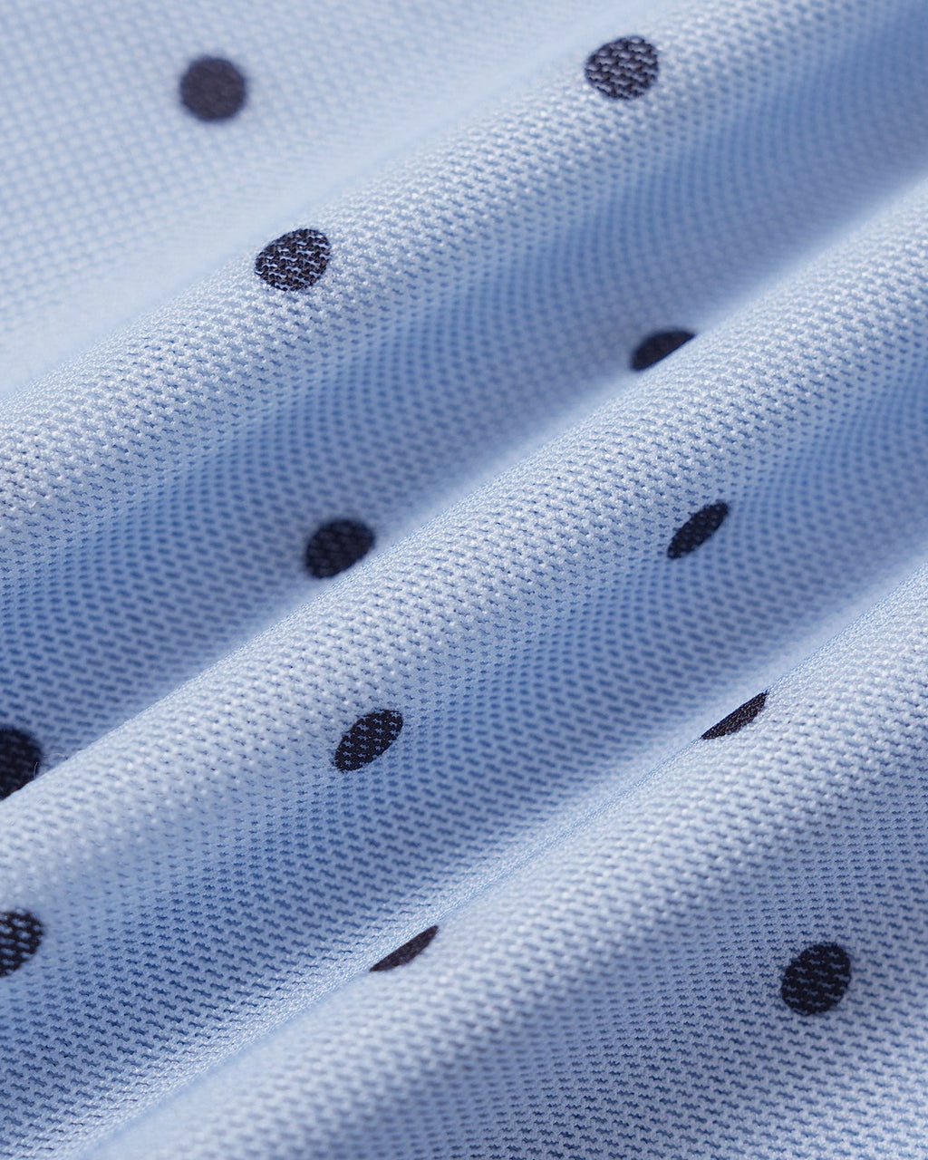 Blå Rundhalsad Polka Dot Knapp T-shirt