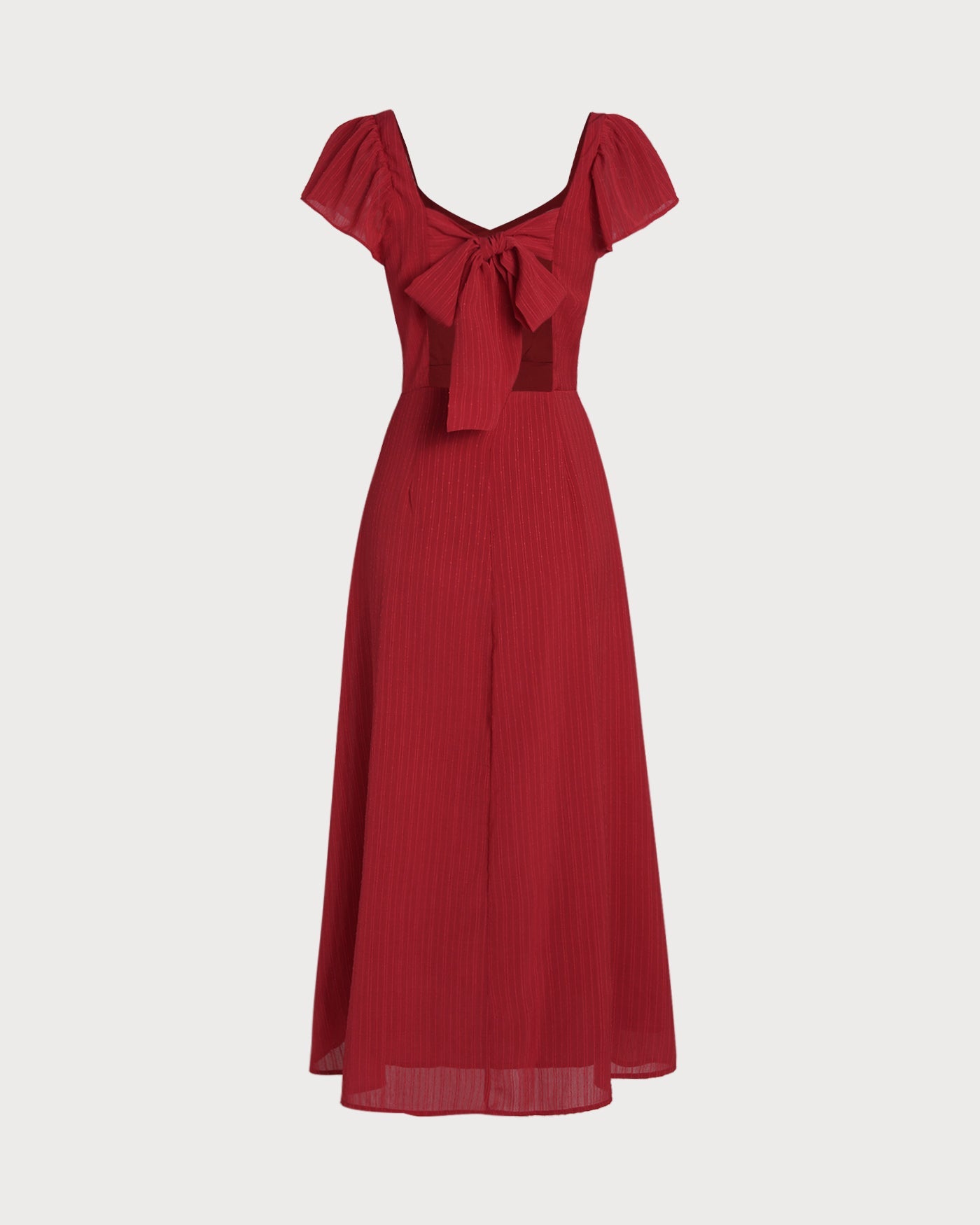 Röd Sweetheart Halsringning Jacquard Maxi Klänning