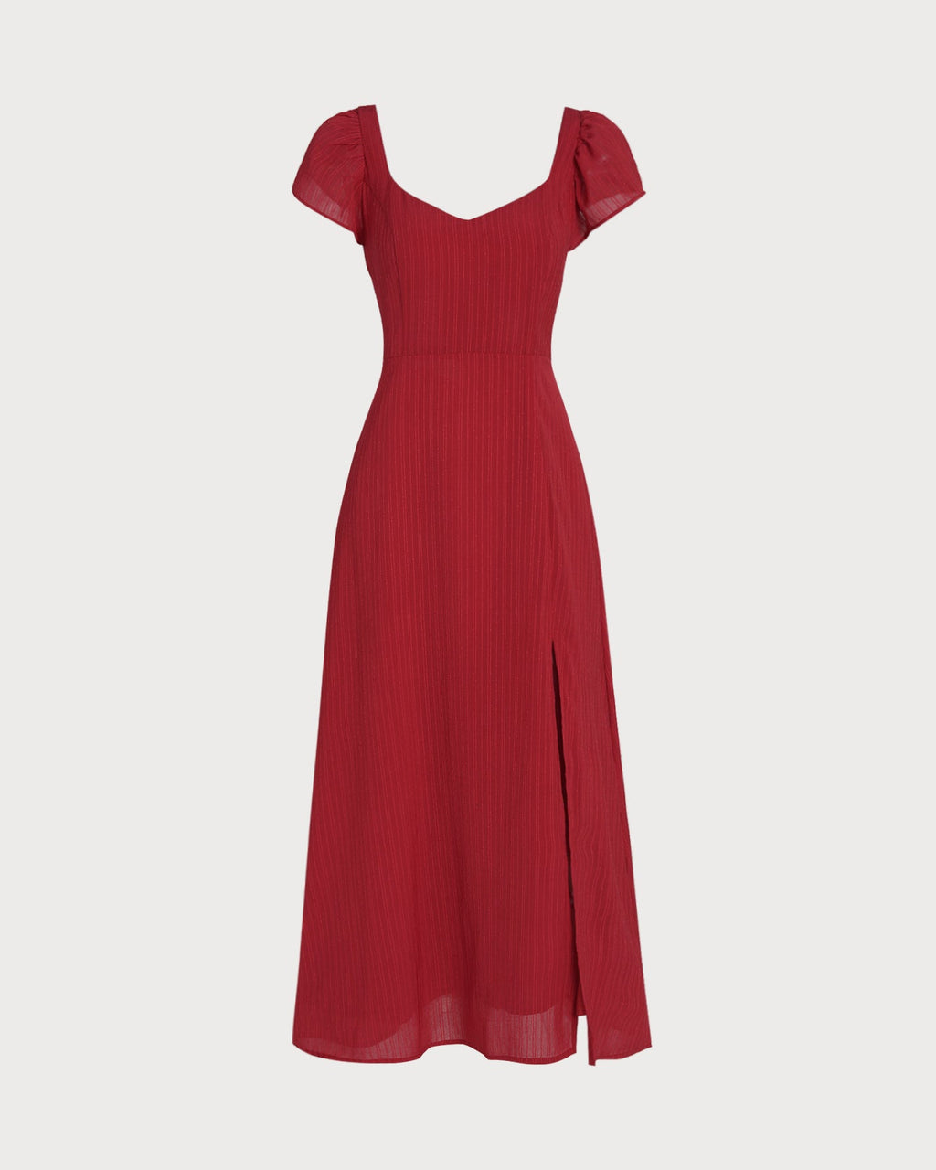Röd Sweetheart Halsringning Jacquard Maxi Klänning