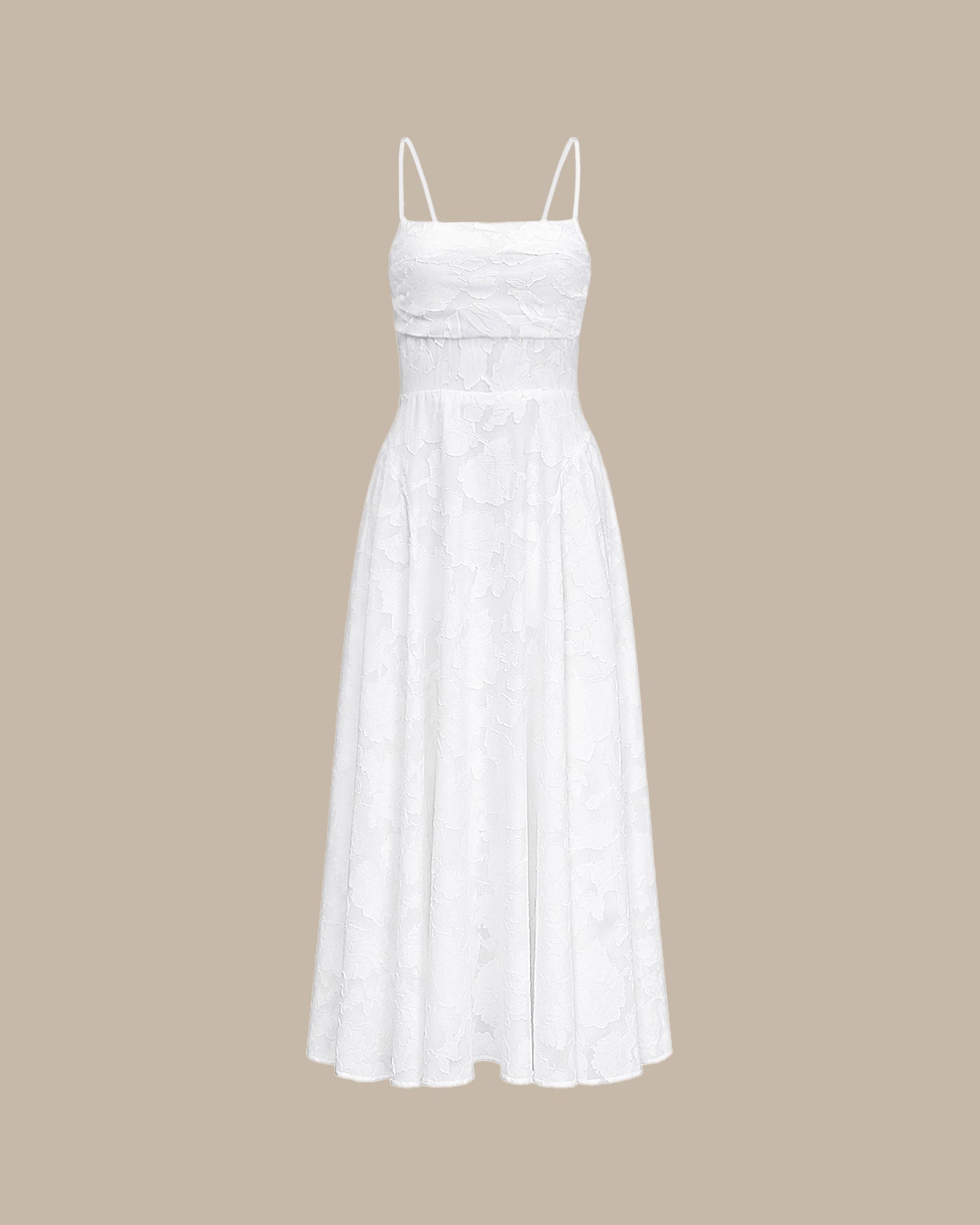 Vit X Cross Jacquard Slip Maxi Klänning
