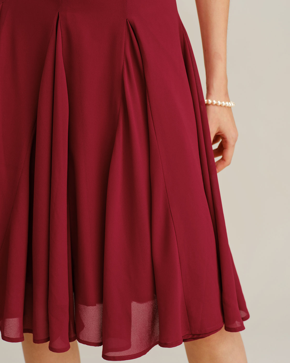 Röd Chiffon A-Linjeformad Slip Midi Klänning