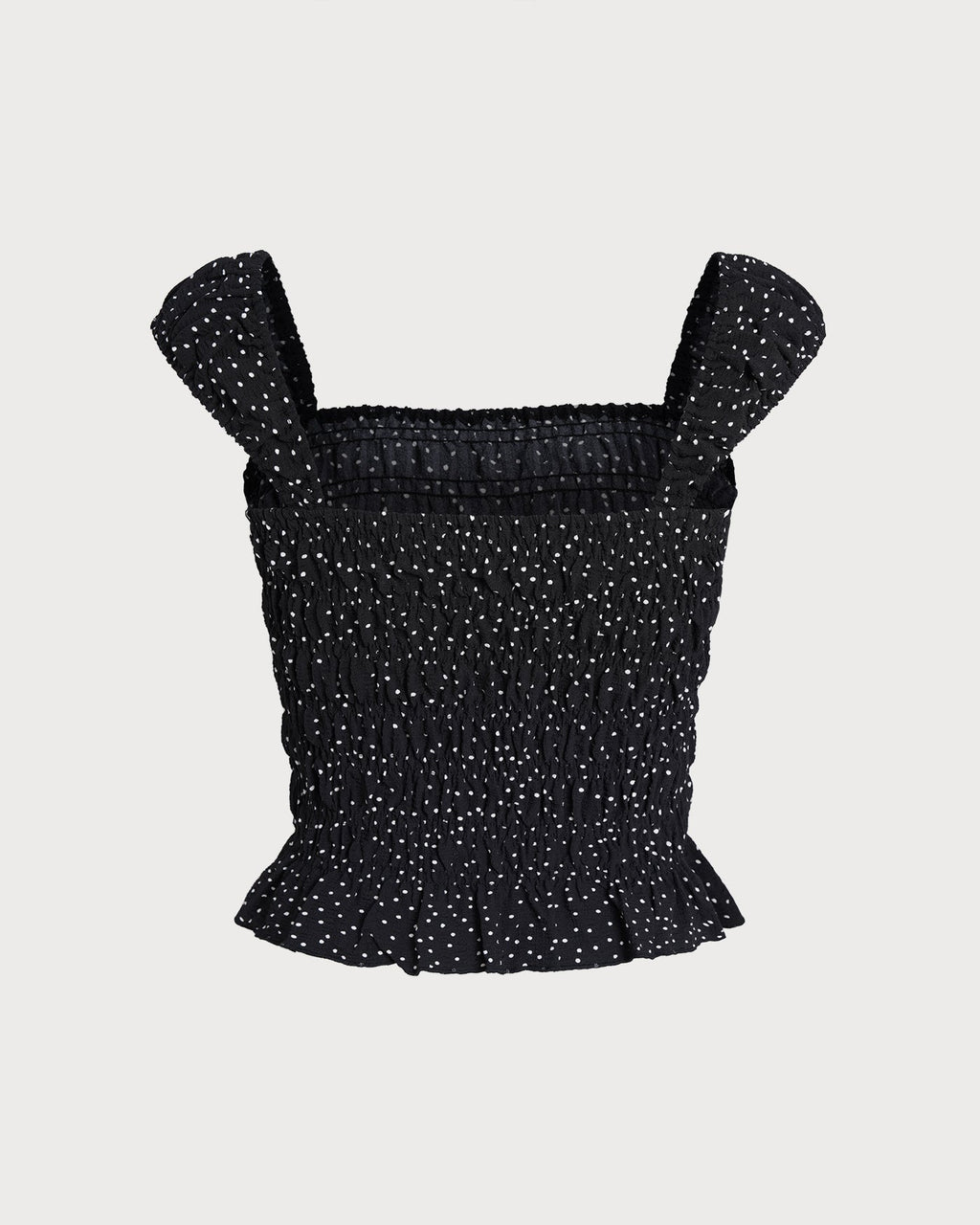 Svart Fyrkantig Nacke Polka Dot Tank Top