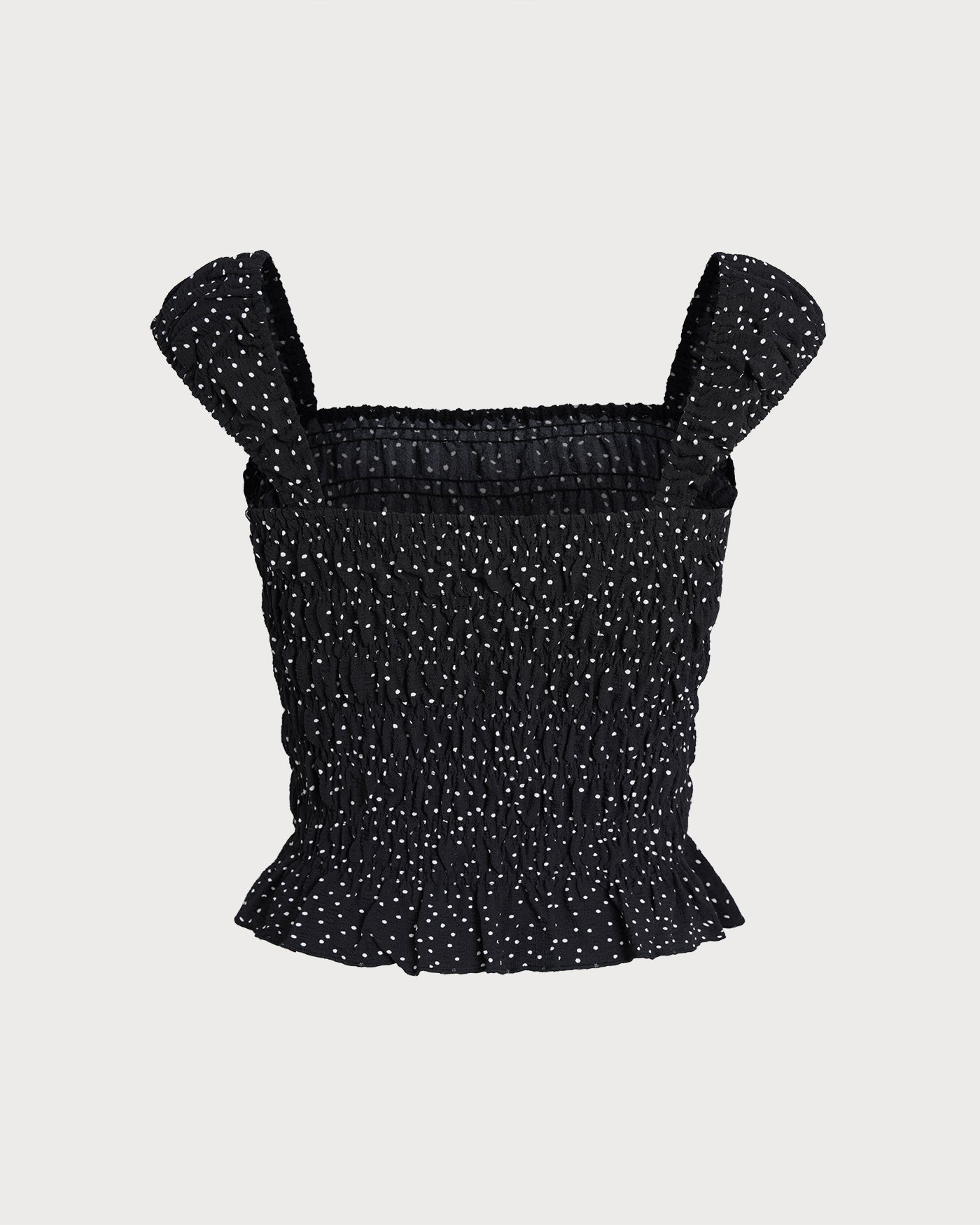 Svart Fyrkantig Nacke Polka Dot Tank Top