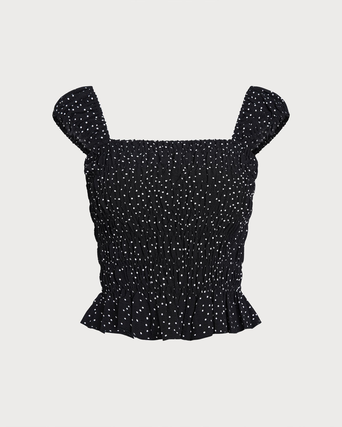 Svart Fyrkantig Nacke Polka Dot Tank Top
