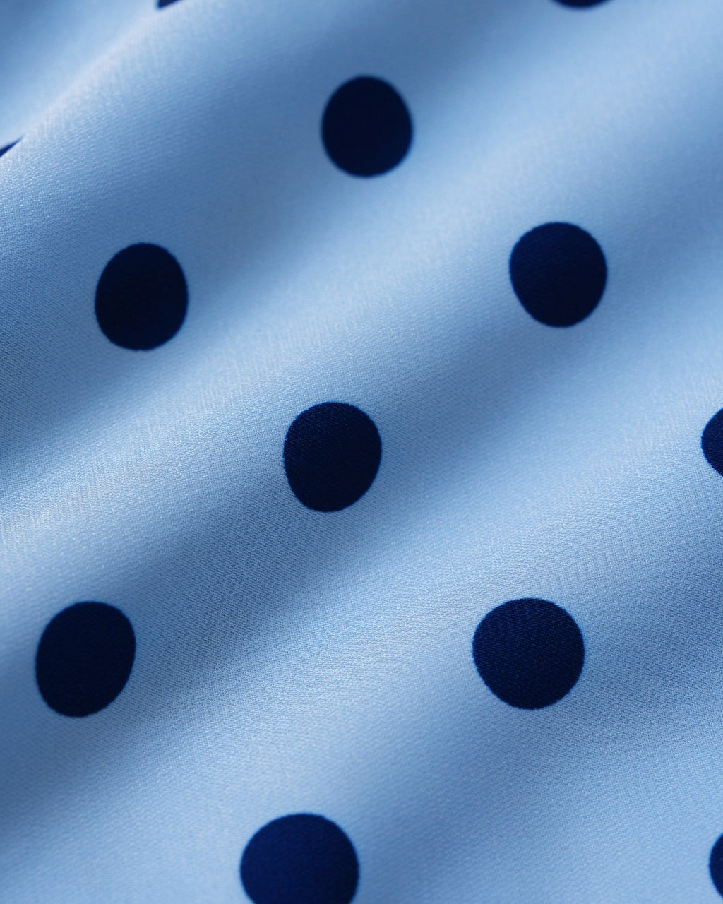 Blå U-hals Polka Dot T-shirt