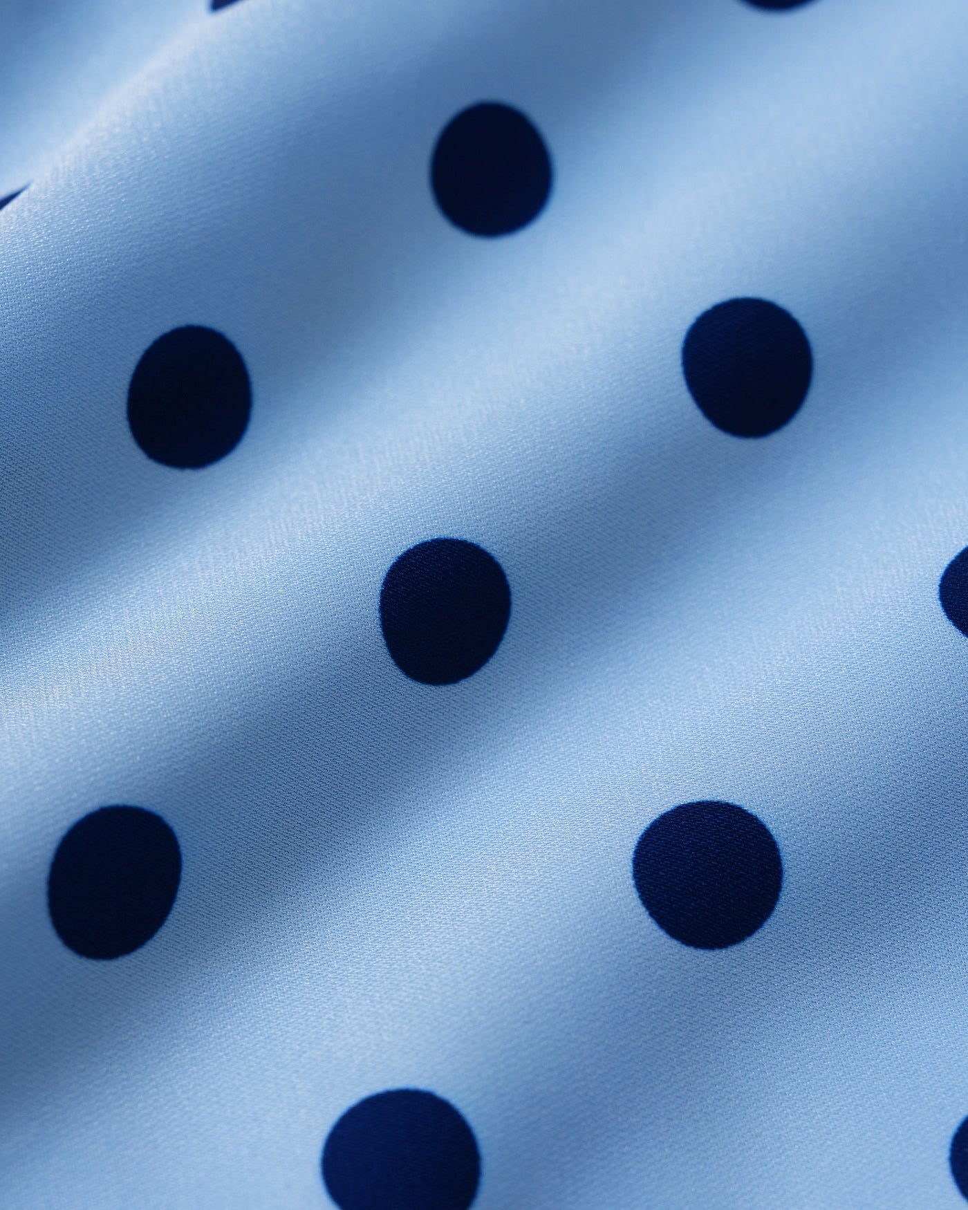Blå U-hals Polka Dot T-shirt